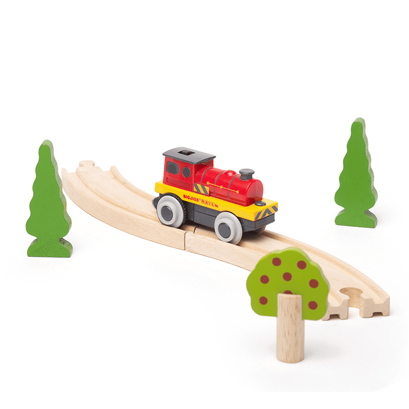 Mighty Red Loco Battery Operated Wooden Train